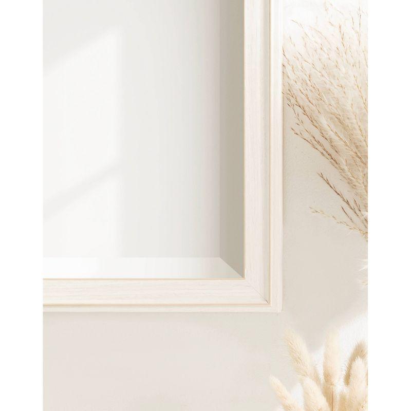 18" x 24" White Rectangular Wall Mirror with Stepped Frame