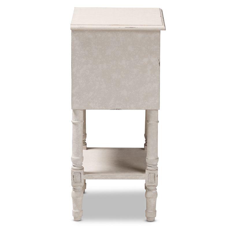 Baxton Studio Lenore Country Cottage Farmhouse 2 Drawer Nightstand White: Bedside Table with Anti-Tip Hardware