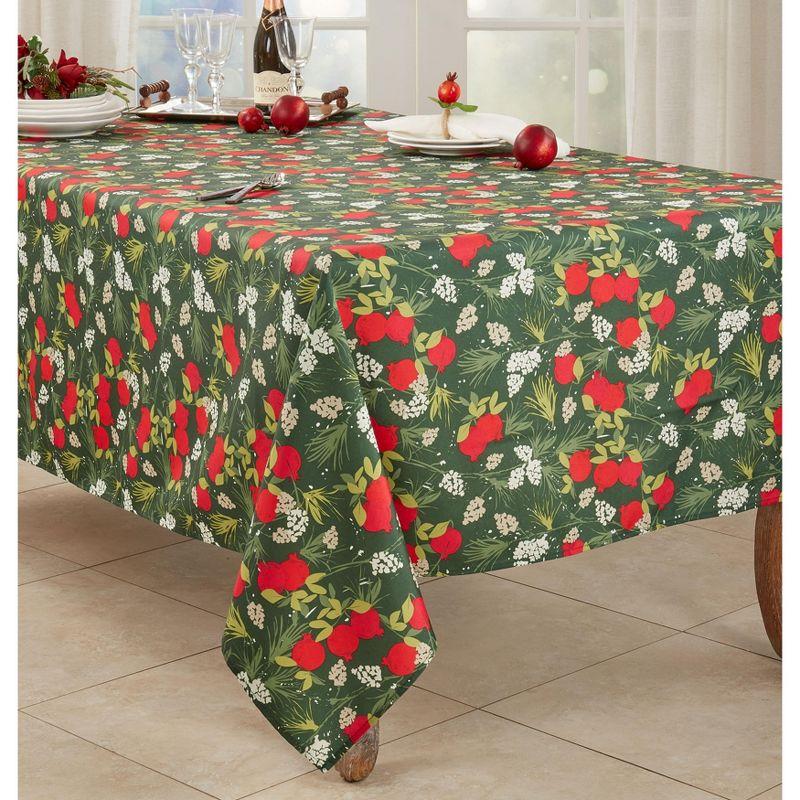 Saro Lifestyle Tablecloth With Holiday Pomegranate Design