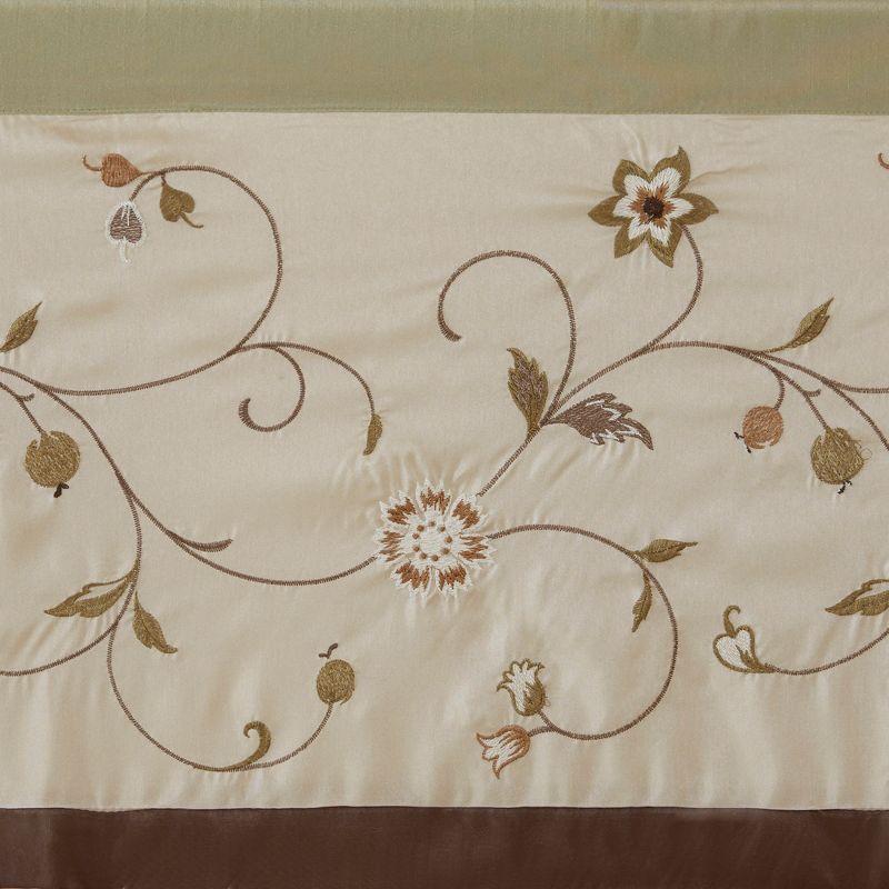 Serene Floral Embroidered 50'' W Window Valance