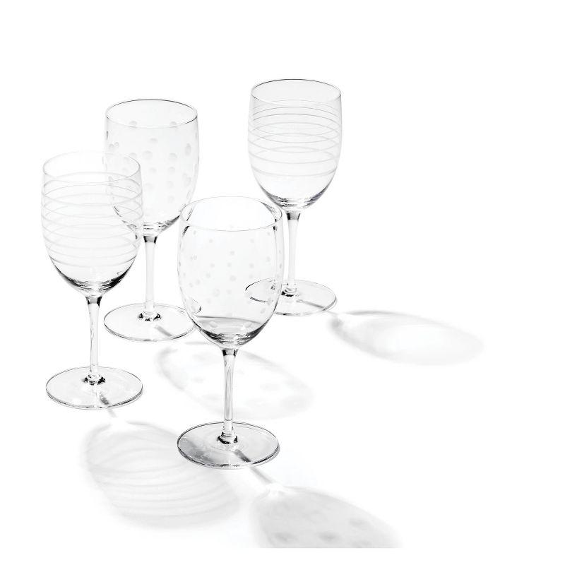 Oneida 4pc 14oz Mingle Etched Wine Glass Set