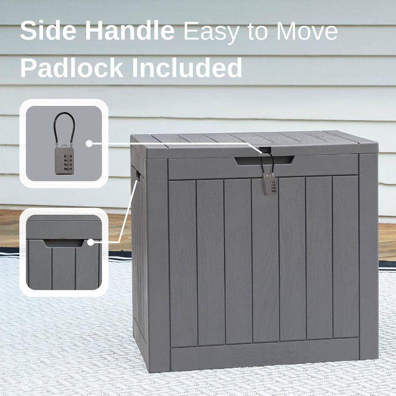 East Oak 31 Gal Selflock Resin Deck Box Deep Gray: Weather-Resistant Storage, Easy Snap Assembly, Lockable