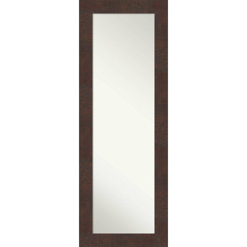 19" x 53" Non-Beveled Wildwood Brown Full Length on The Door Mirror - Amanti Art: Polystyrene Frame, Includes Mounting Hardware