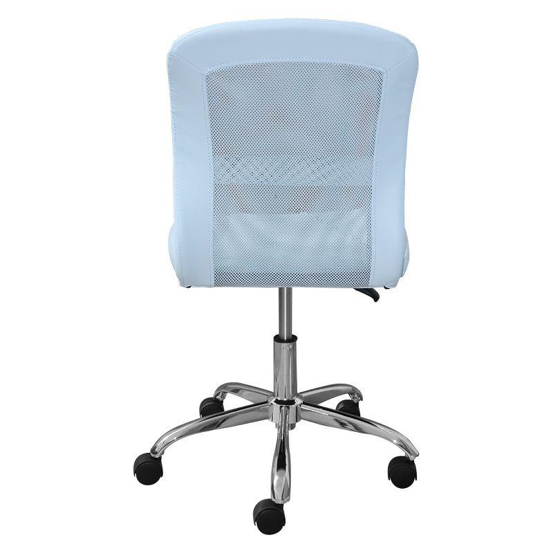 Essentials Computer Chair Blue Sky - Serta: Armless, Adjustable, Faux Leather & Mesh Task Chair