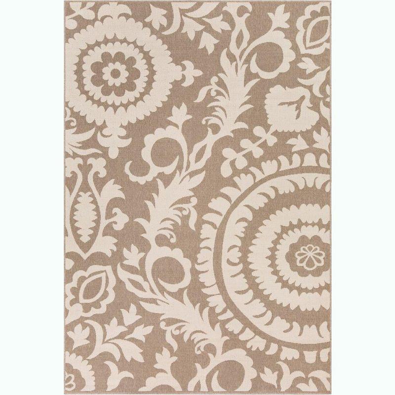 Nancy Camel and Cream Hand-Knotted Wool Area Rug 7'3" x 10'6"