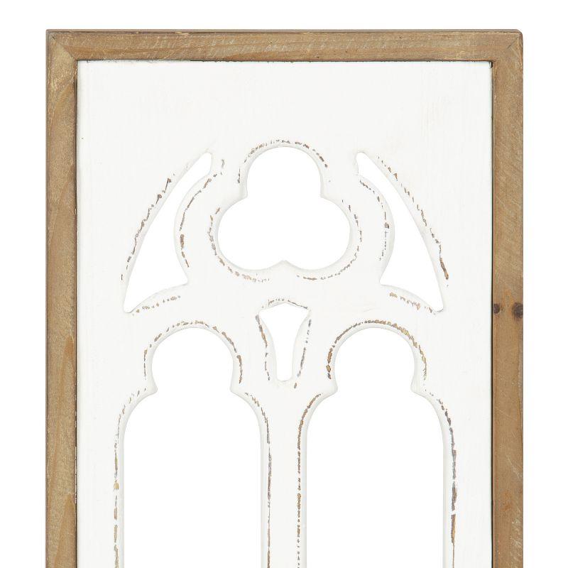 Kate and Laurel Mirabela Rectangle Wood Wall Sconce, 2 Piece, Rustic Brown and White
