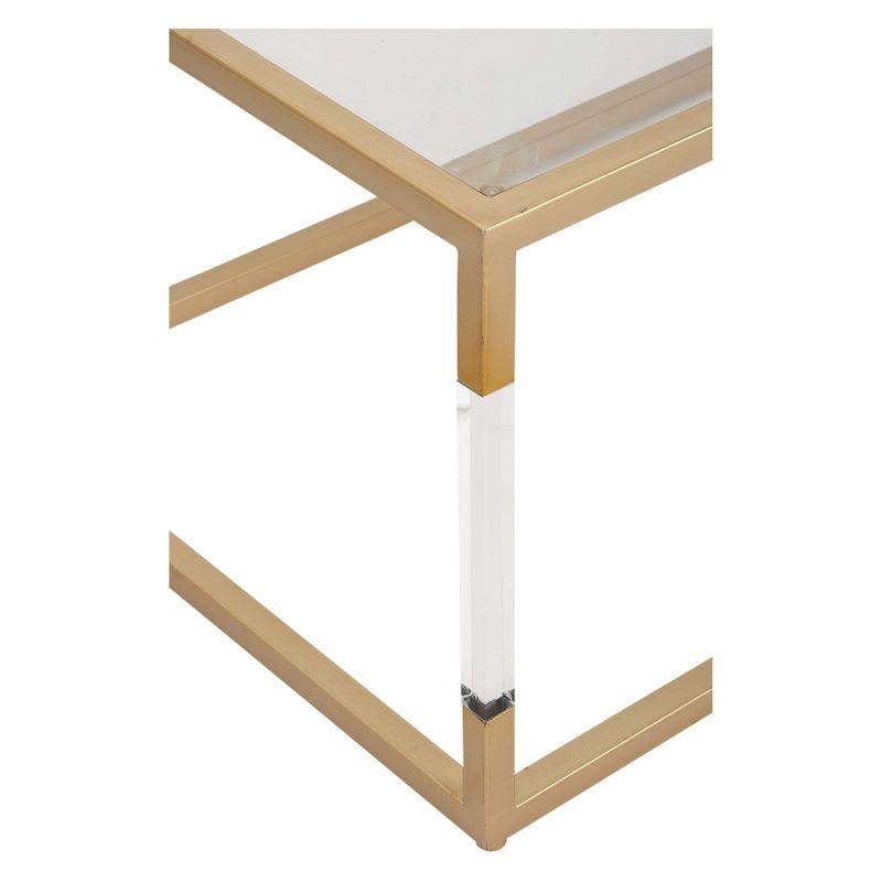 Metal and Glass Coffee Table Gold - Olivia & May: Elegant Iron Frame, No Assembly, Contemporary Design