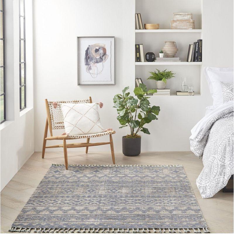 Mocha and Charcoal Geometric Wool Rectangular Rug