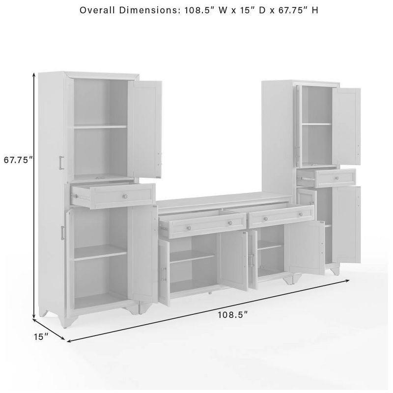 3pc Tara Sideboard and Pantry Set Distressed - Crosley