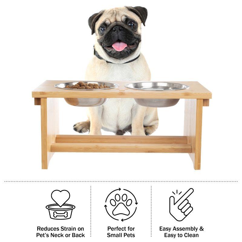 PETMAKER Elevated Dog Bowls with Bamboo Stand