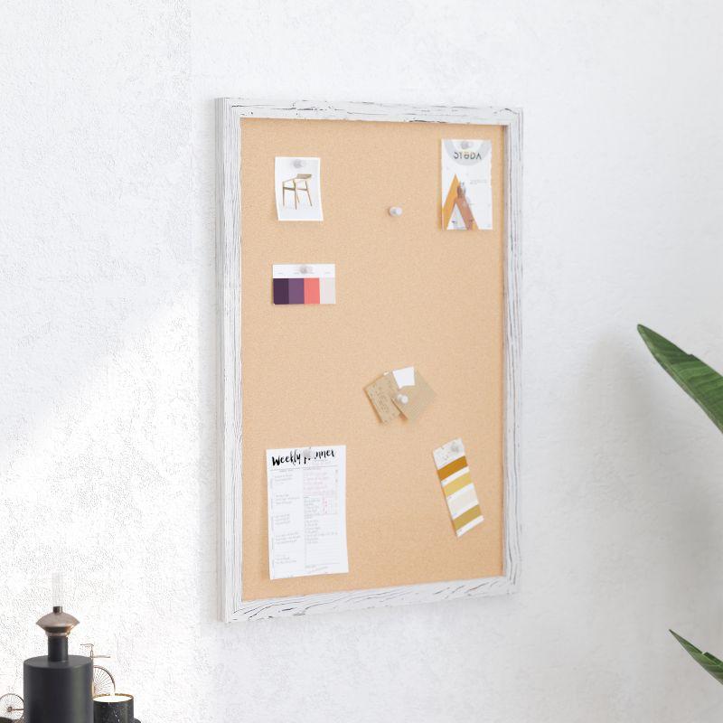 Merrick Lane Cork Display Board with Wooden Frame and Push Pins