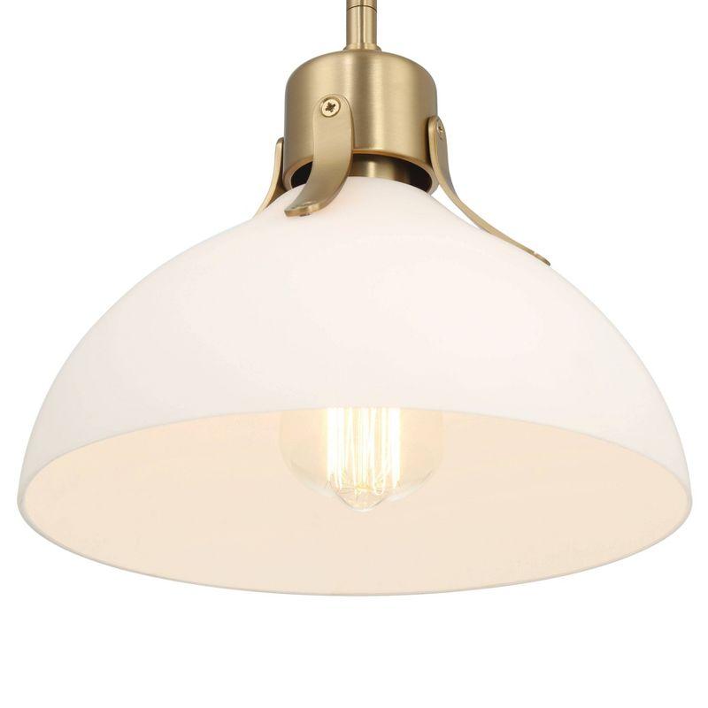 Robert Stevenson Lighting Delano Industrial Metal and Etched Glass Ceiling Light Gold and White: ETL Listed, 1-Way Dome Fixture