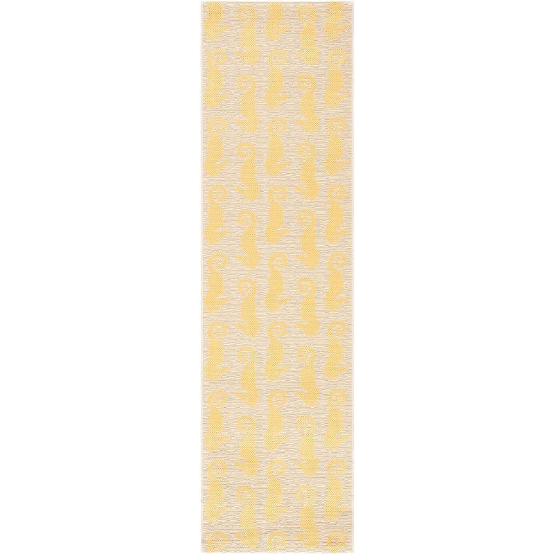 Courtyard CY6214 Power Loomed Indoor/Outdoor Runner Rug - Beige/Yellow - 2'3"x8' - Safavieh.