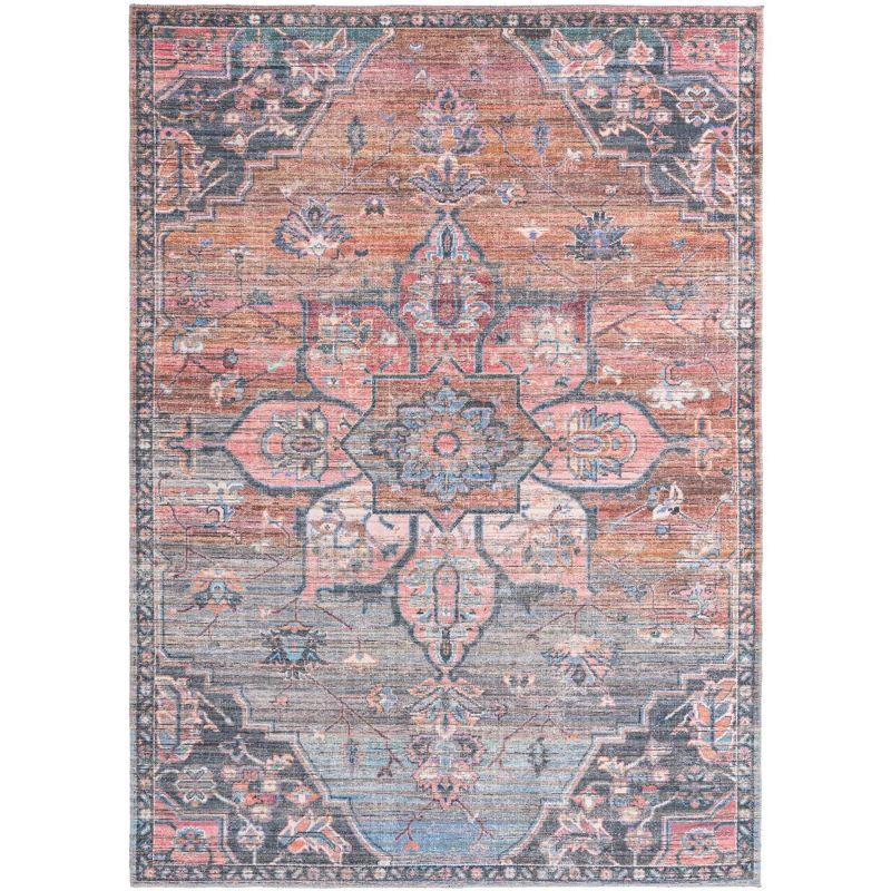 Nostalgia Gem Floral Flatweave Multicolor Synthetic Rug