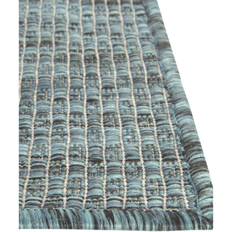 Unique Loom 9' 0 x 12' 2 Rectangle Indoor/Outdoor Solid Teal Area Rug
