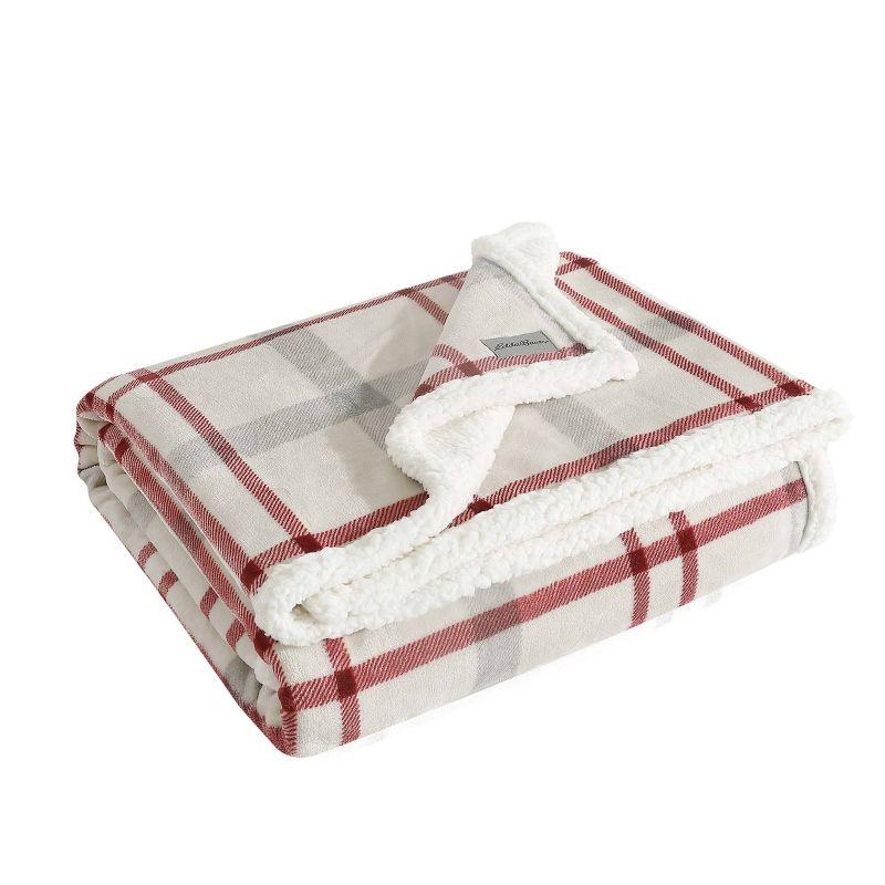 Eddie Bauer Printed Plush Fleece/Sherpa Throw Blankets