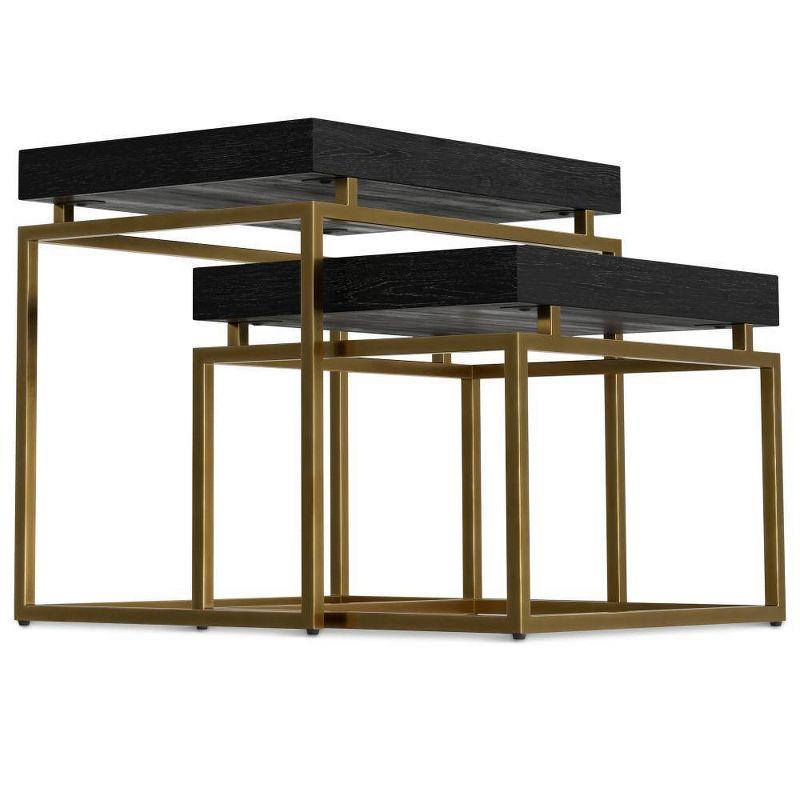 Audrina Black and Gold Wood Metal Nesting Tables