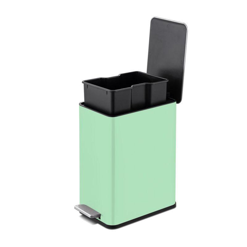 Wayfair Basics® 2.6 Gallon Stainless Steel Rectangular Step On Bathroom Trash Can