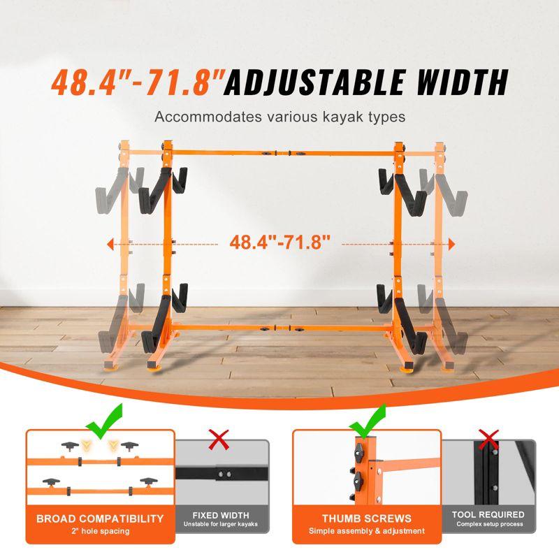 VEVOR Steel Freestanding Adjustable Kayak Rack DLS4G0000000D8BUTV0