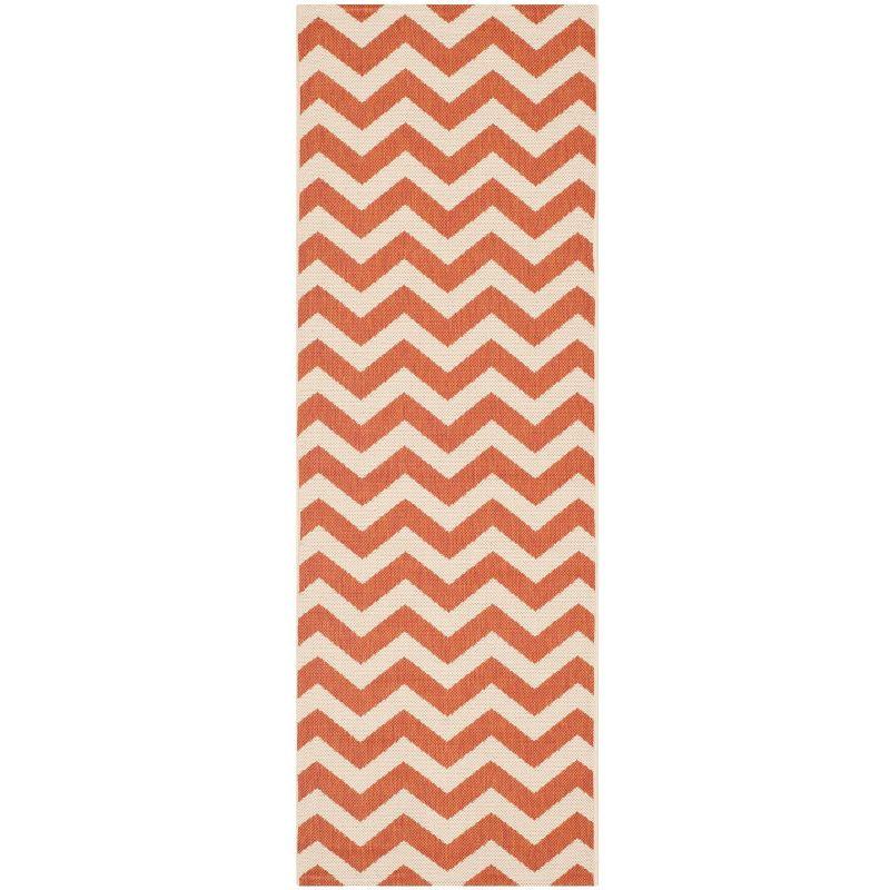 Courtyard CY6244 Power Loomed Indoor and Outdoor Runner Rug - Terracotta/Beige - 2'3"x8' - Safavieh