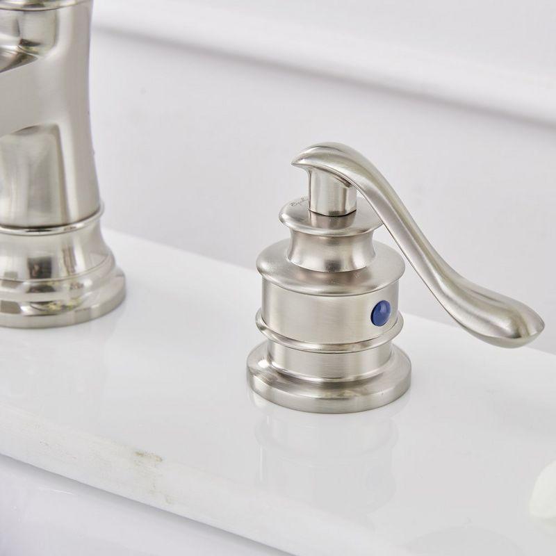 BWE 8 in. Widespread Double Handle Waterfall Bath Faucet With Pop-up Drain Assembly in Spot Resist