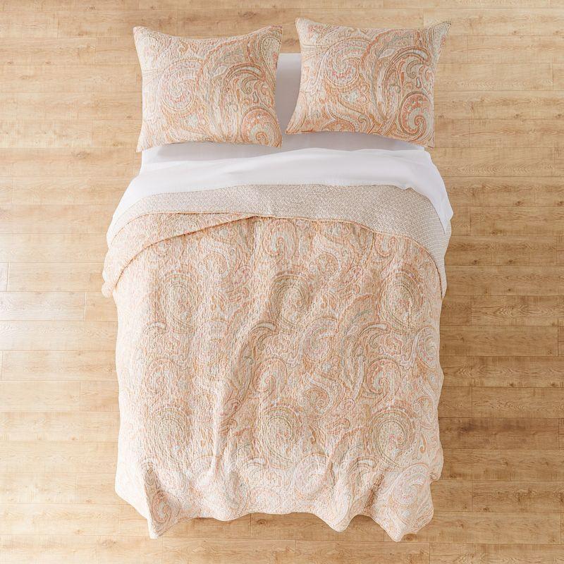 Spruce Coral Quilt Set - One Twin/Twin XL Quilt and One Standard Sham - Levtex Home