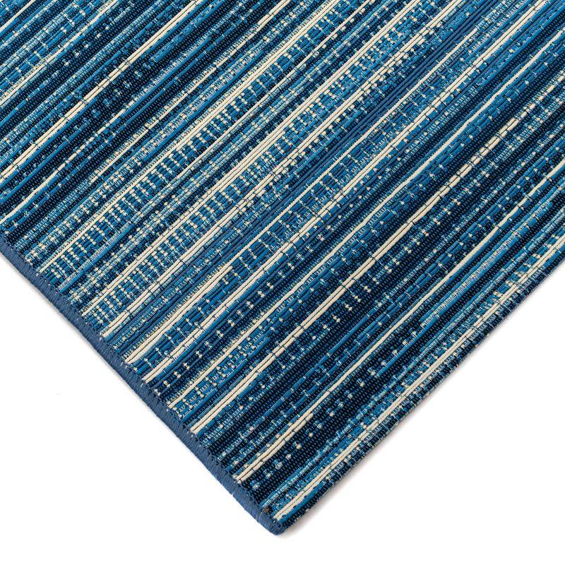 Liora Manne Marina Stripe Indoor/Outdoor Rug Black 1'11" x 7'6"