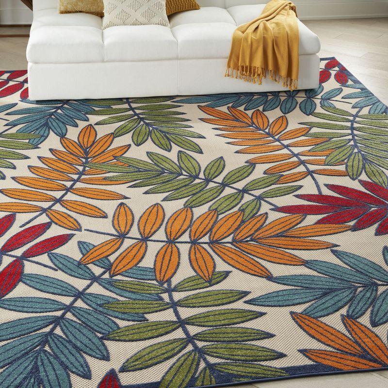 Nourison Aloha Floral Leaf Outdoor Area Rug