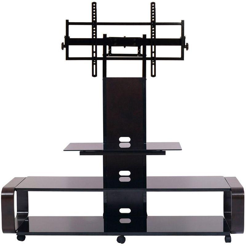 TransDeco Flat panel TV mounting system w/ 3 AV shelves for up to 85Inch plasma or LCD/LED TVs - Espresso/Black