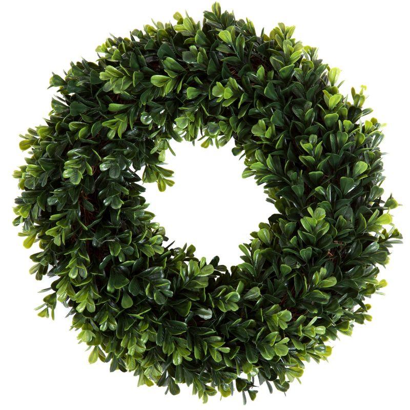 Pure Garden Outdoor/Indoor Artificial Boxwood Wreath