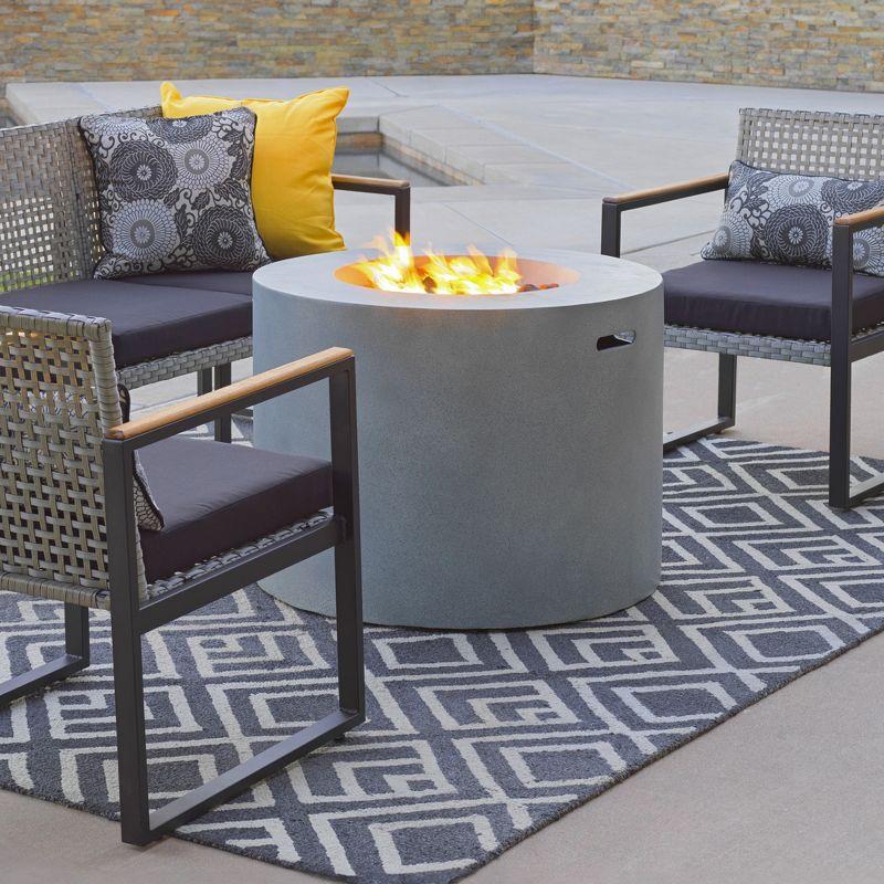 Loren 32-Inch Round Gray Concrete Propane Fire Pit Table