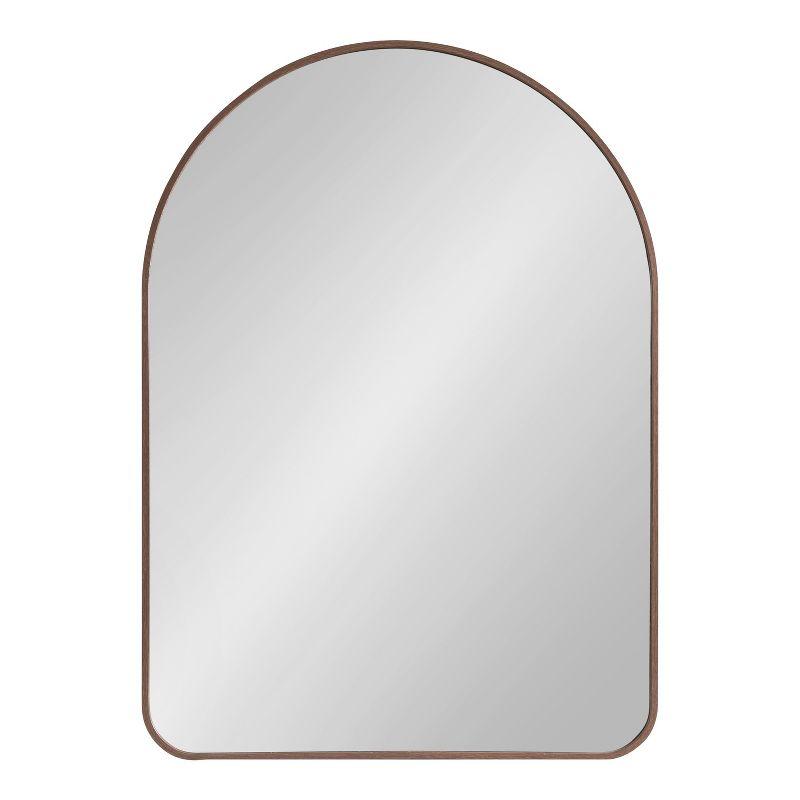 Kate and Laurel Zayda Metal Arch Mirror, 20x28, Walnut Brown