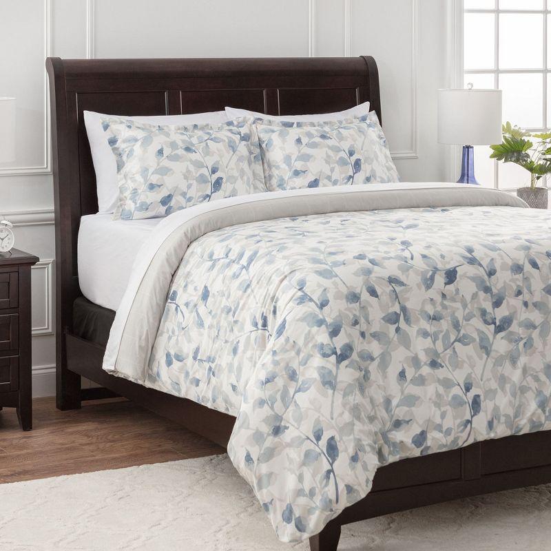 Chanasya Layered Leaf Duvet Twill Floral Duvet Cover Set