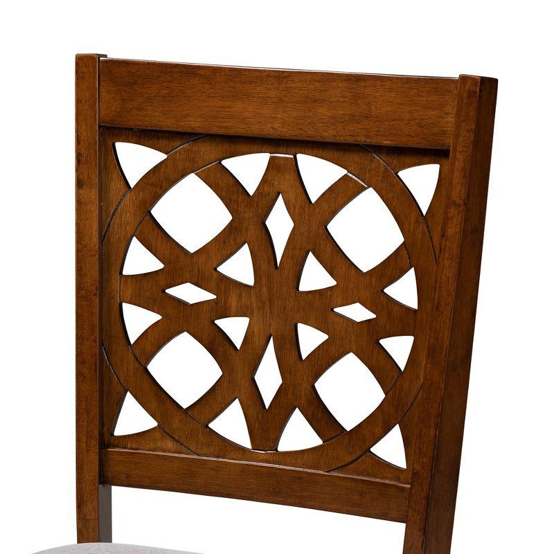 Baxton Studio Abigail Modern Grey Fabric and Walnut Brown Finished Wood 2-Piece Dining Chair Set