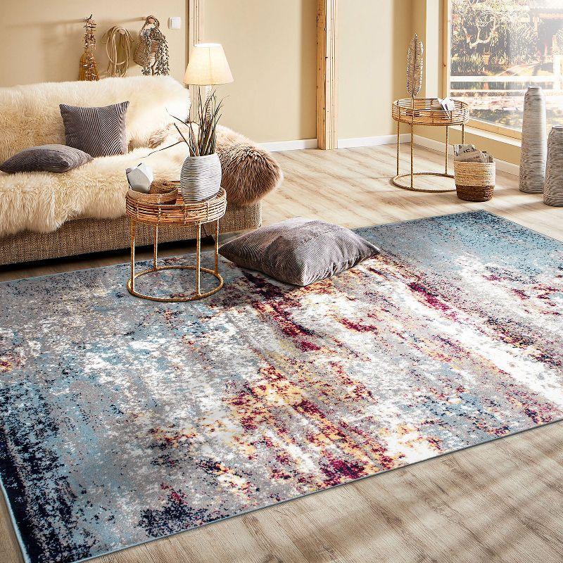 Abstract Multi 5' x 7' Reversible Synthetic Area Rug