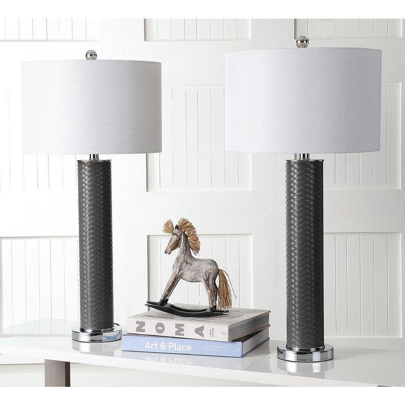 Ollie Table Lamp (Set of 2) - 31.5 Inch Height - LIT4404 - Grey Woven - Safavieh