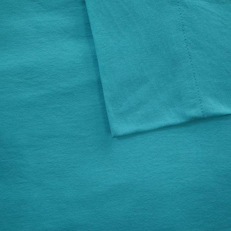 Teal Twin Jersey Knit Polyester Sheet Set