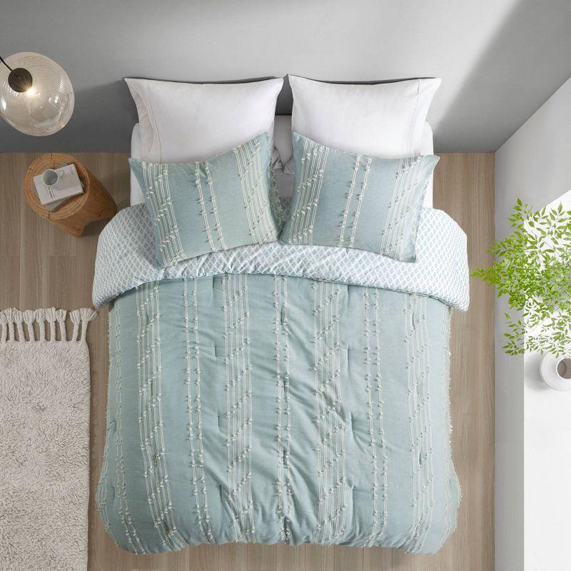 INK+IVY 3 Piece Cotton Jacquard Bedding Set