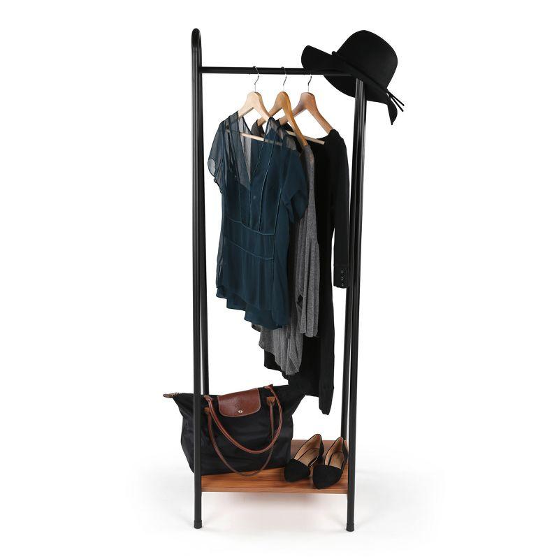 Humble Crew Freestanding Coat Rack: Mid-Century Modern Style, Metal Frame, Laminate Surface