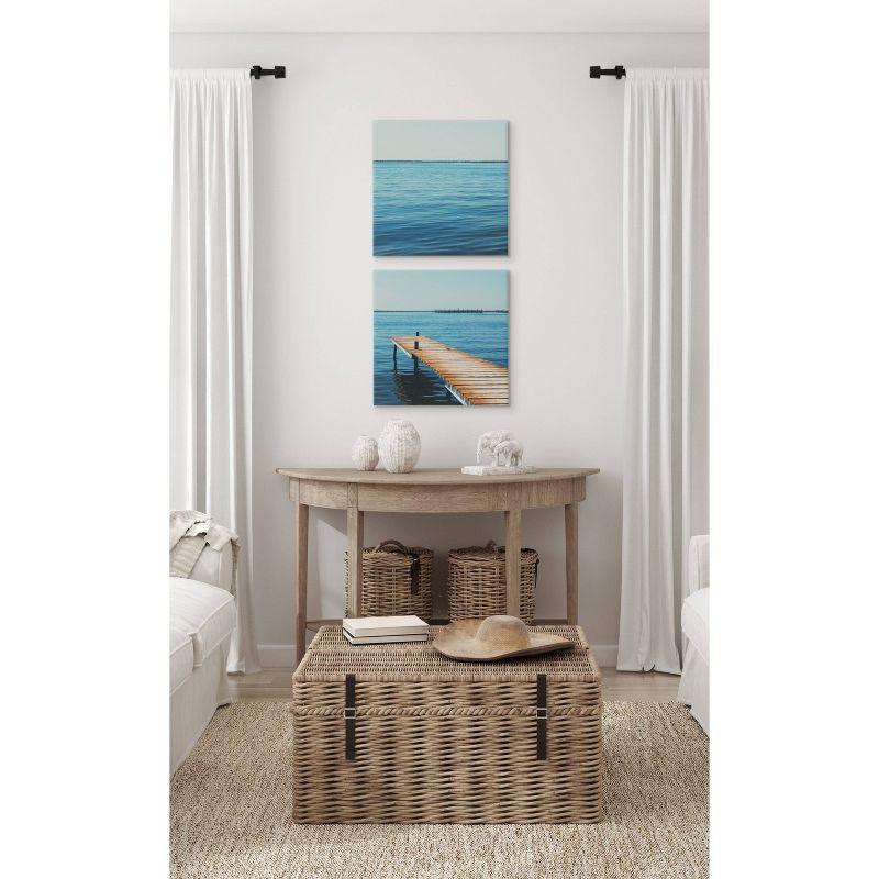 Etang de Thau Blue Coastal Canvas Wall Art Set