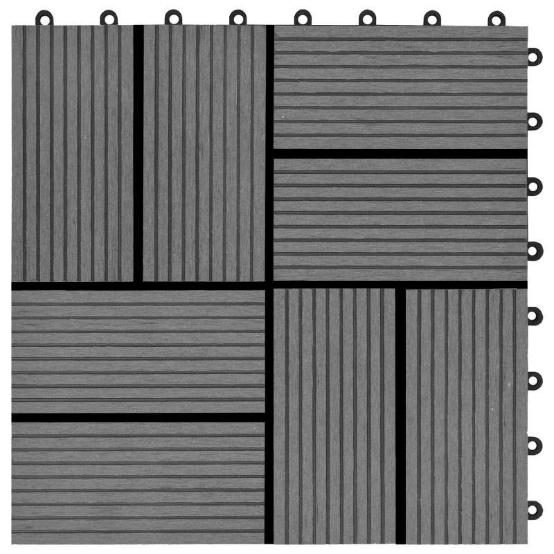 VidaXL 11 Pieces Decking Tiles WPC 11.8" x 11.8" 1 Sqm