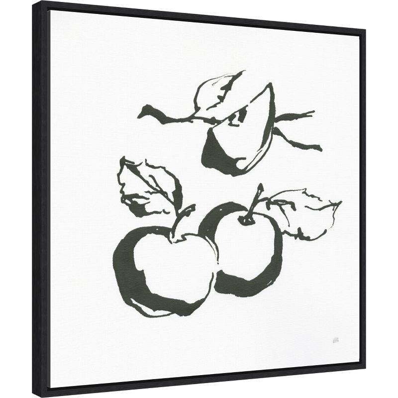 Amanti Art Apples BW by Chris Paschke Canvas Wall Art Print Framed 22 x 22-in.