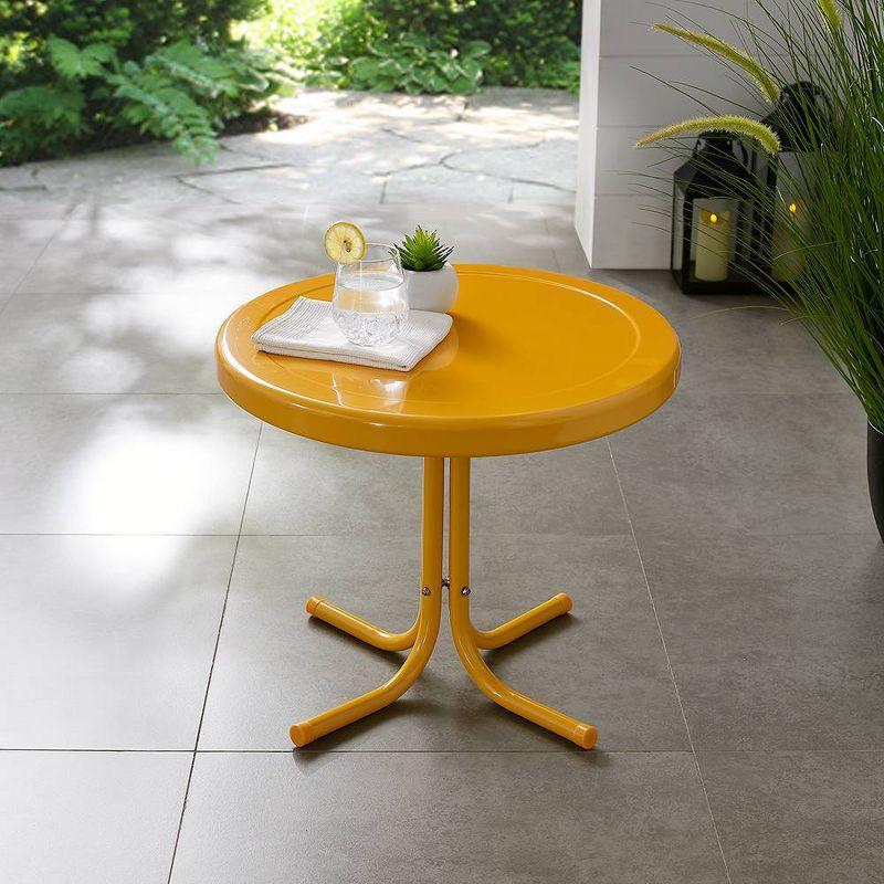 Tangerine Round Metal Outdoor Side Table