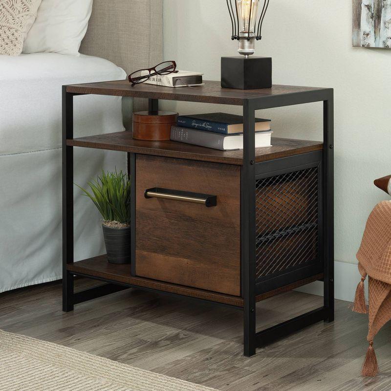 Briarbrook Nightstand Barrel Oak - Sauder: Metal Frame, Safety Stops, Versatile Placement