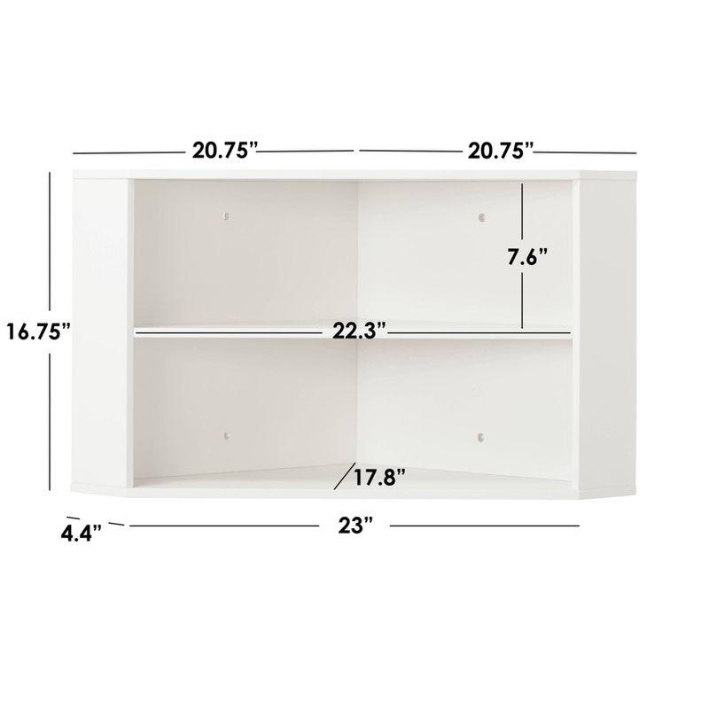 Corner Hutch - Black - Buylateral: MDF Laminated, Mid-Century Modern, Fixed Shelves