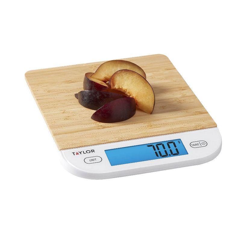 Taylor Digital Kitchen 15lb Food Scale Eco-Friendly Bamboo 