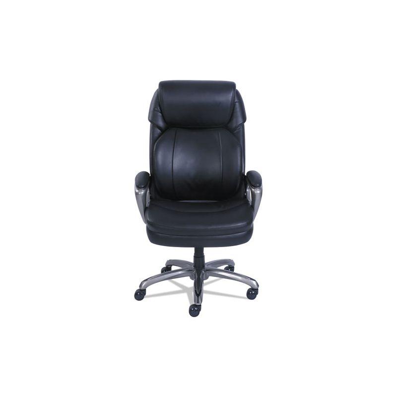 SertaPedic Cosset Big and Tall Executive Chair, Supports Up to 400 lb, 19" to 22" Seat Height, Black Seat/Back, Slate Base