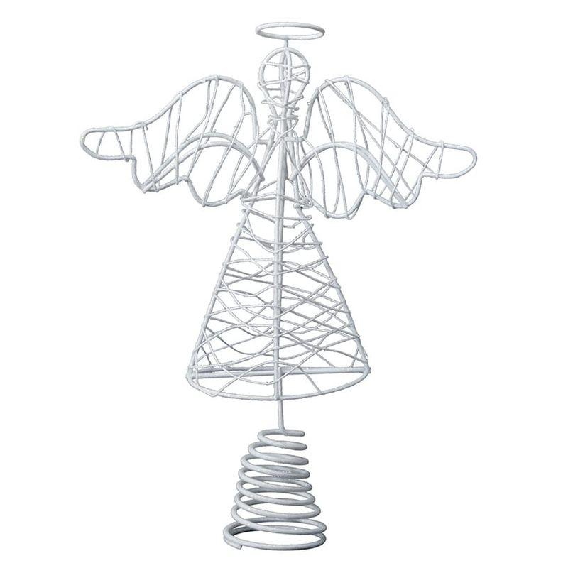 White Metal Angel Wire Christmas Tree Topper