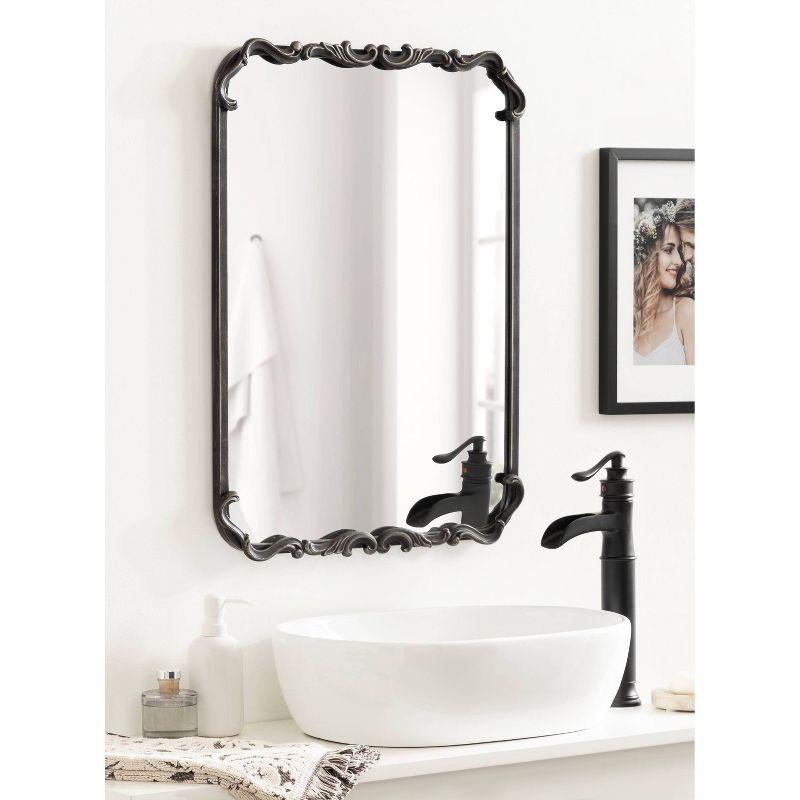 Kate & Laurel All Things Decor 20"x27" Brazelton Framed Wall Mirror Black