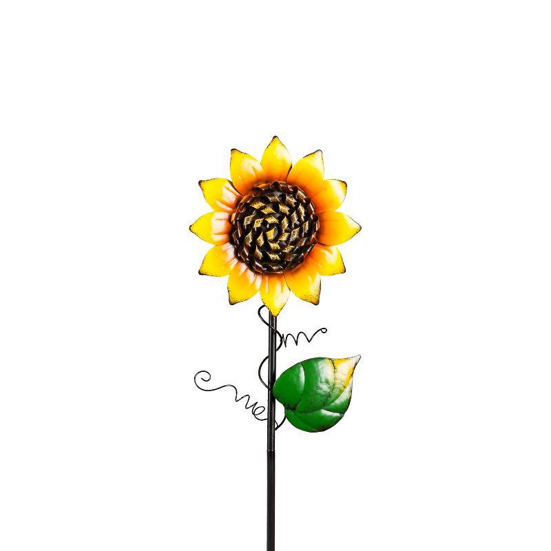 Evergreen Radiant Sunflower Garden Stake, Set of 3- 10x36x1, 7.5x31x1, 7x24x1 in